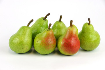 fresh Bartlett pears on white background
