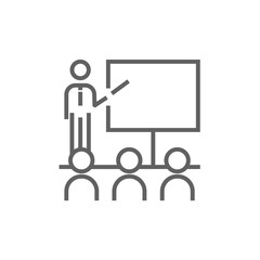Business presentation line icon.