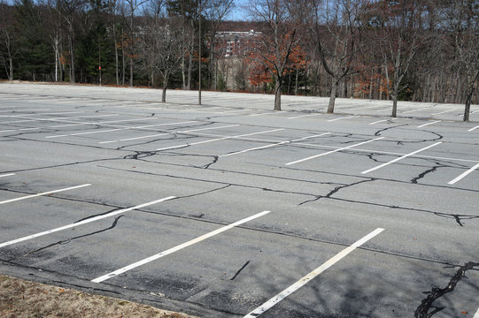 empty parking area in industrial district
