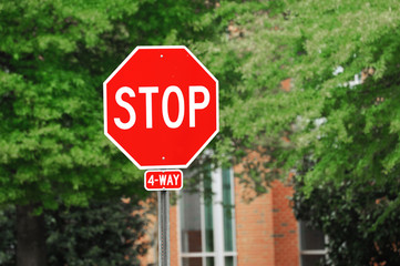stop sign in residential area