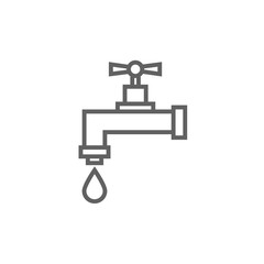 Dripping tap with drop line icon.