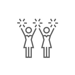 Cheerleaders line icon.