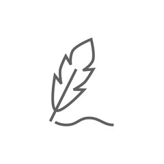 Feather line icon.