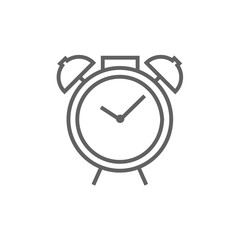 Alarm clock line icon.