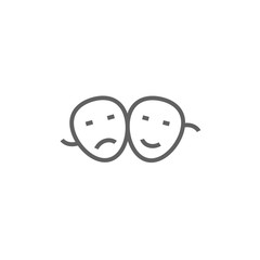 Two theatrical masks line icon.