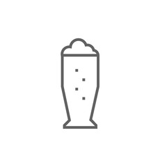 Glass of beer line icon.