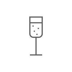 Glass of champagne line icon.