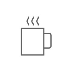 Mug of hot drink line icon.