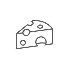 Piece of cheese line icon.