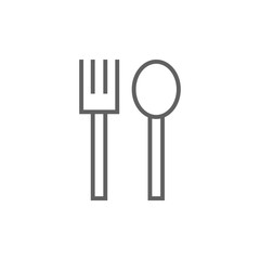 Spoon and fork line icon.