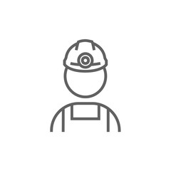 Coal miner line icon.