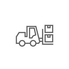 Forklift line icon.