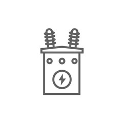 High voltage transformer line icon. - obrazy, fototapety, plakaty
