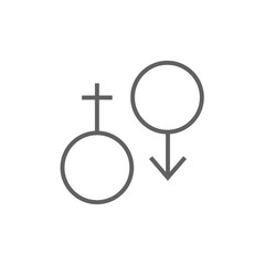 Male and female symbol line icon.