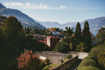 Fototapeta premium view of the village and Lake Como