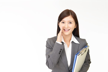 声援を送るビジネスウーマン