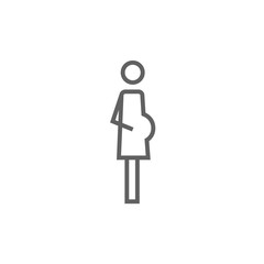 Pregnant woman line icon.