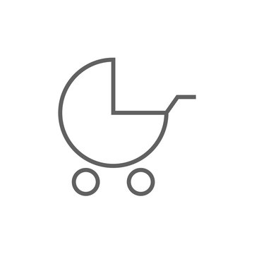 Baby stroller line icon.