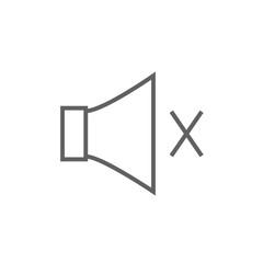 Mute speaker line icon.