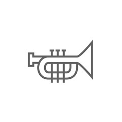 Trumpet line icon.