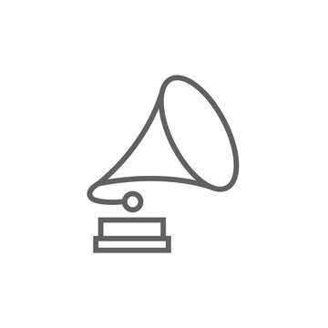 Gramophone line icon.