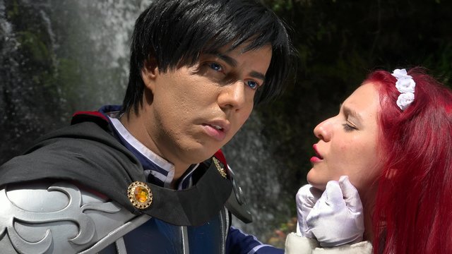 Cosplay Maiden Romantically Kisses Prince