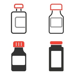 Medicine bottle icons set.