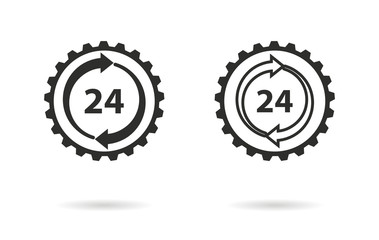 24 hour service - vector icon.