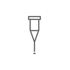 Crutch line icon.