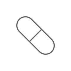 Capsule pill line icon.