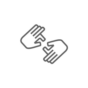 Finger language line icon.