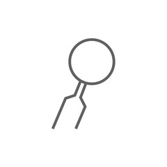 Dental mirror line icon.