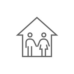 Family house line icon.