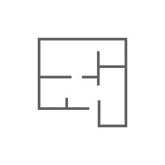 Layout of the house line icon.