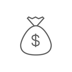 Money bag line icon.