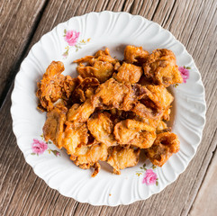 Fried mushrooms on a plate.