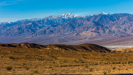 Colorful artist's drive in Death Valley. A part of one way scenic drive. The shapes, colors, sizes and shadows change with every minute along the drive. Artist's Drive, Death Valley National Park