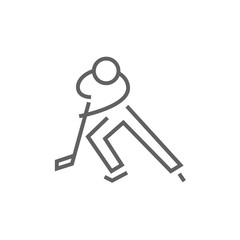 Hockey player line icon.