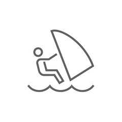 Wind surfing line icon.