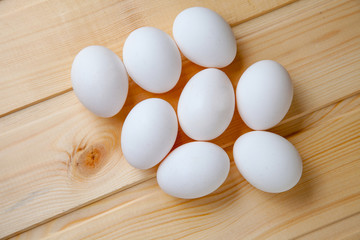 White eggs background
