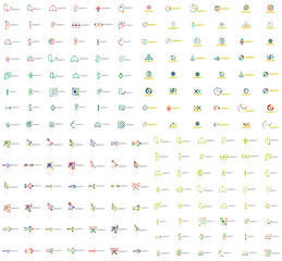 Fototapeta na wymiar Huge mega collection of abstract logos