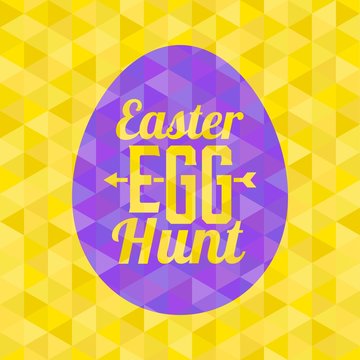 Easter egg hunt  typographical background, flat design