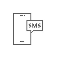 Smartphone with message line icon.