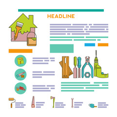 Obraz premium Template design brochure building tools.