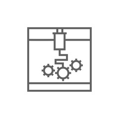 Tree D printing line icon.