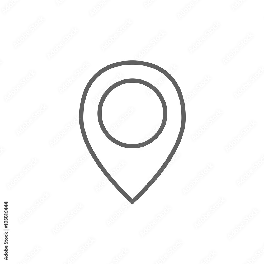 Poster map pointer line icon.