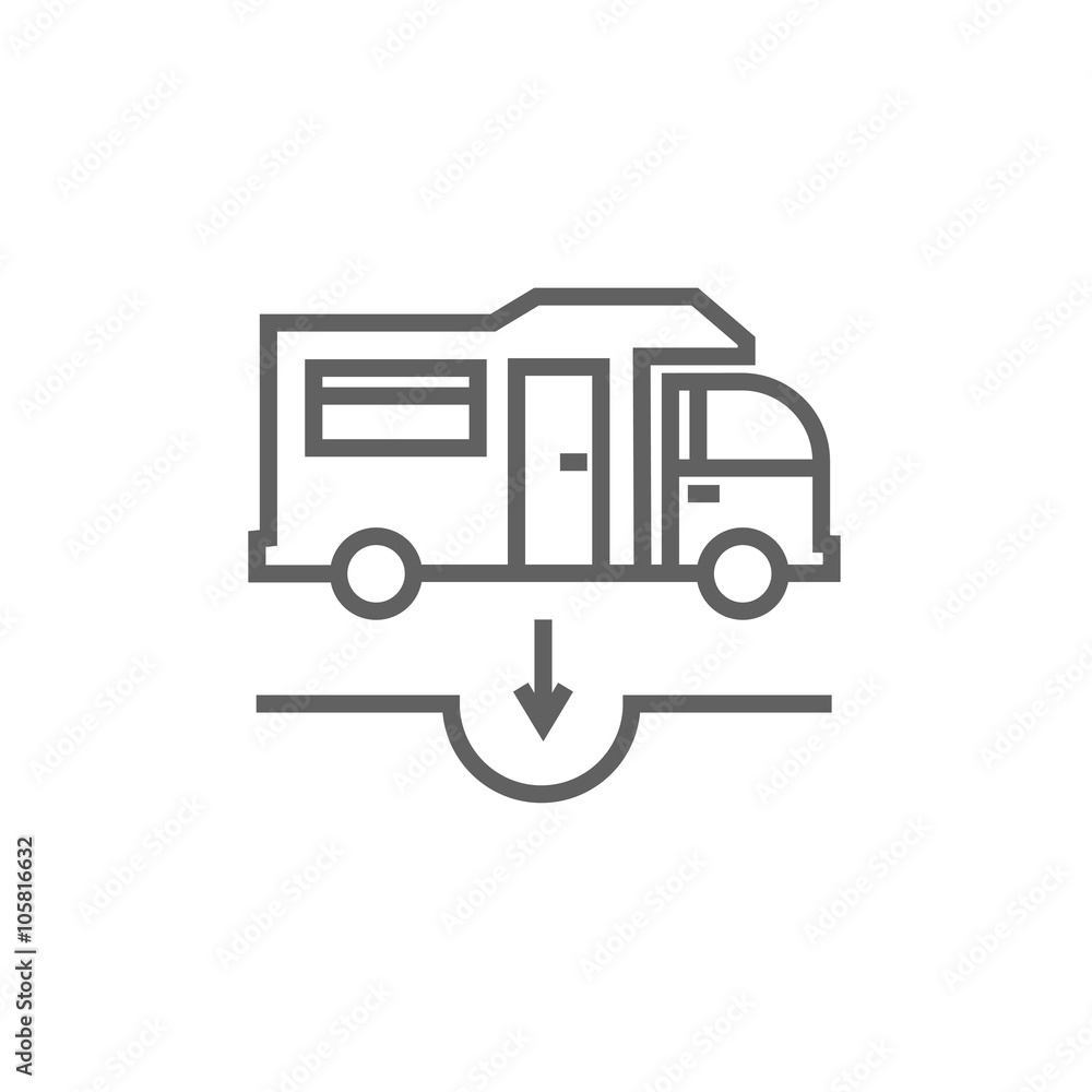 Sticker motorhome and sump line icon.