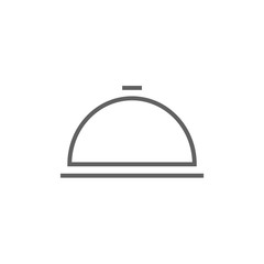 Restaurant cloche line icon.
