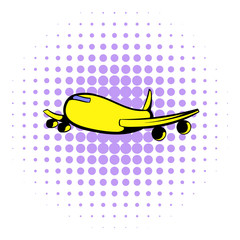 Passenger airliner icon, comics style