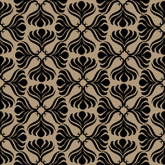 Black lace seamless pattern